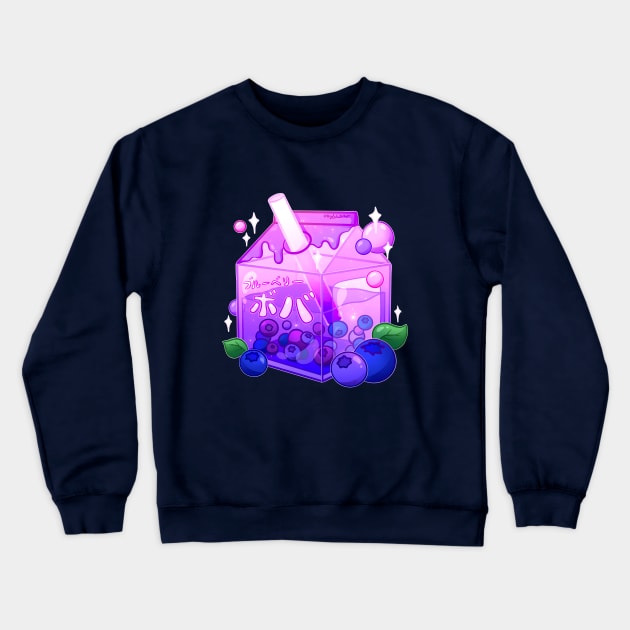 Aesthetic Blueberry Boba Carton Crewneck Sweatshirt by heysoleilart